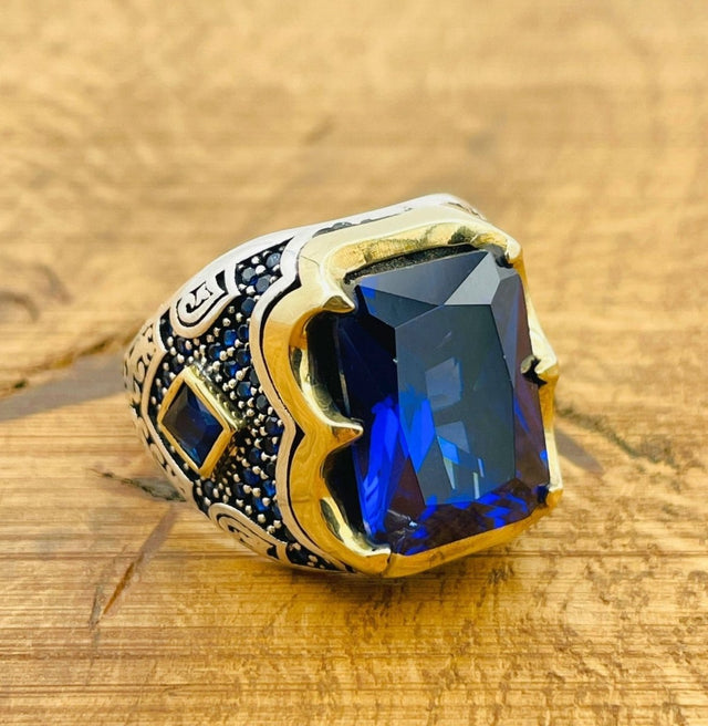 Men's Blue Sapphire Ring - TryAladdin