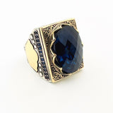 Men's Blue Zircon Silver Ring - TryAladdin