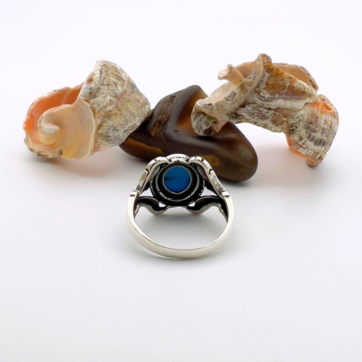 Men's Blue Zircon Silver Ring - TryAladdin