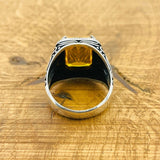 Men's Citrine Silver Ring - TryAladdin