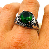 Men's Green Emerald Stone Ring - TryAladdin