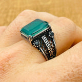 Men's Green Paraiba Ring - TryAladdin