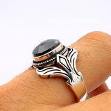 Men's Handmade Onyx Silver Ring - TryAladdin