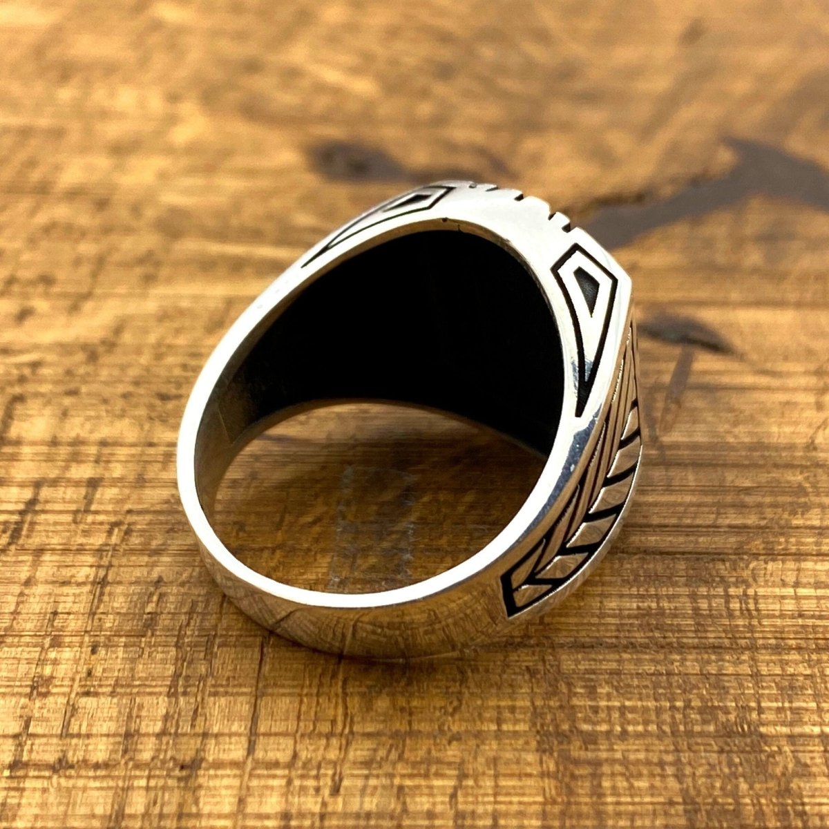 Men’s Micro Onyx Silver Ring - TryAladdin