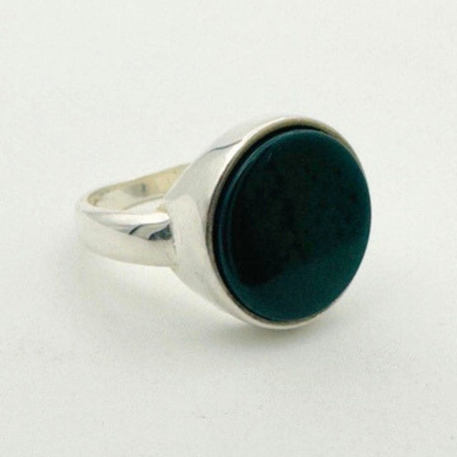 Men's Natural Green Gemstone Silver Ring - TryAladdin