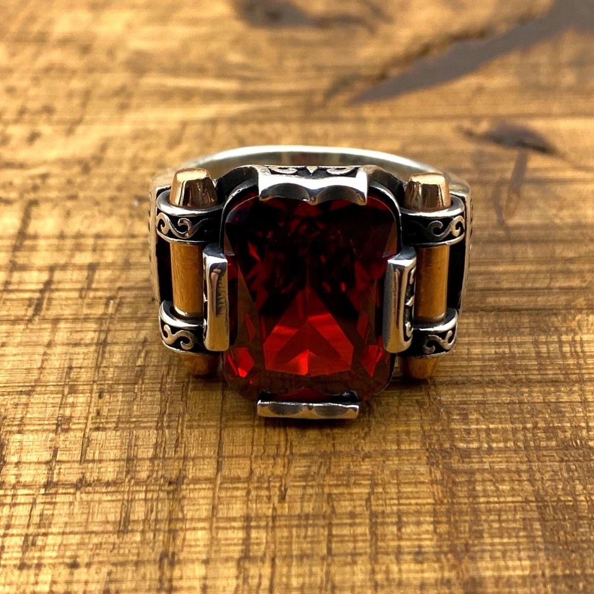 Men's Red Ruby Ring - TryAladdin