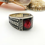 Men's Red Ruby Stone Ring - TryAladdin