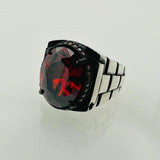 Men's Ruby Oval Ring - TryAladdin