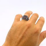 Men's Silver Ring with Square Red Agate - TryAladdin