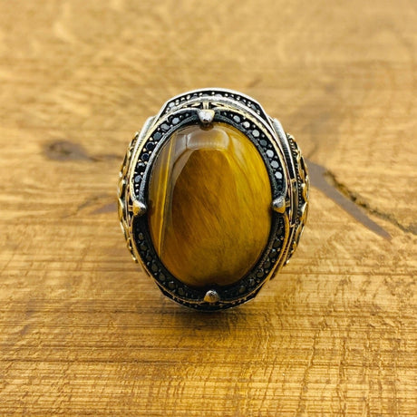 Men's Tiger's Eye Stone Ring - TryAladdin