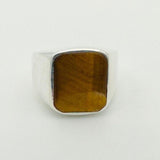 Men's Tiger's Eye Stone Silver Ring - TryAladdin