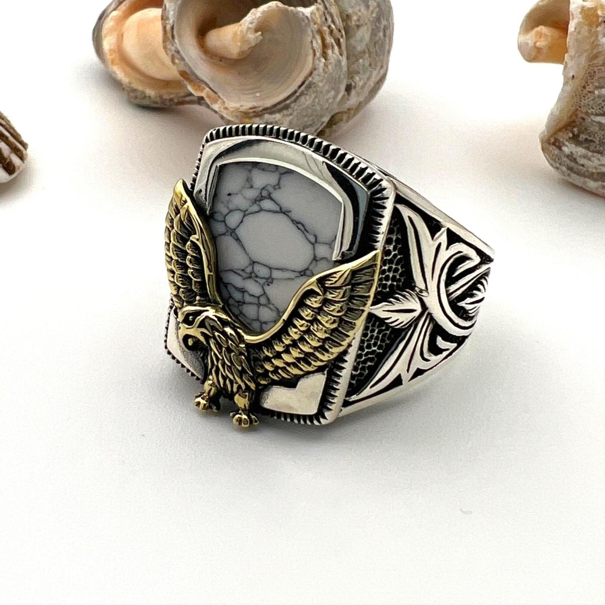 Men's Turquoise Stone Handmade Silver Ring - TryAladdin