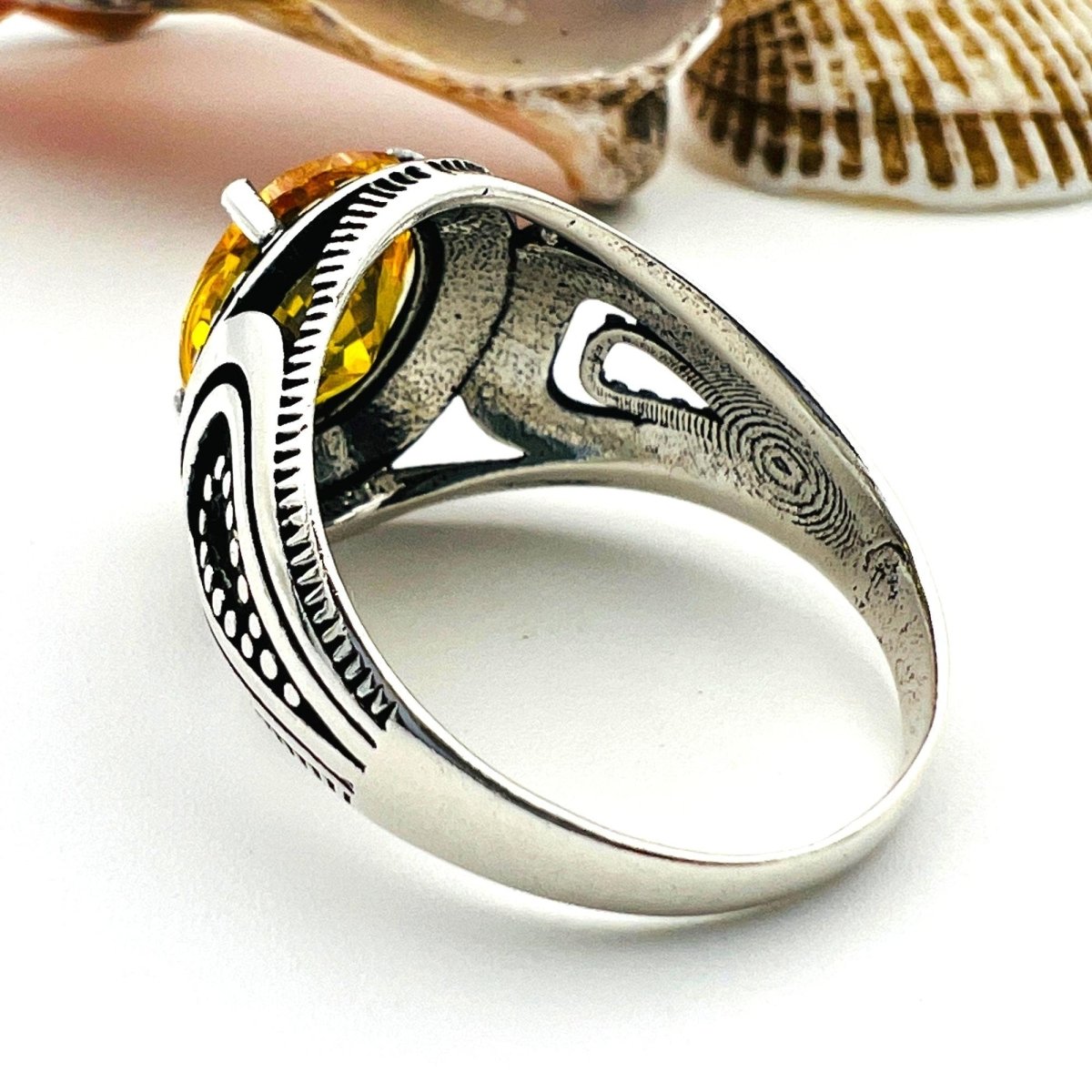 Men's Yellow Citrine Ring - TryAladdin