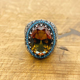 Multi - Color Zultanite Stone Ottoman Men's Ring - TryAladdin