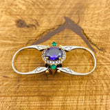 Multi Stone Ring, Amethyst & Ruby Oval - TryAladdin