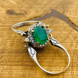 Multi Stone Ring, Emerald & Aqua Oval - TryAladdin