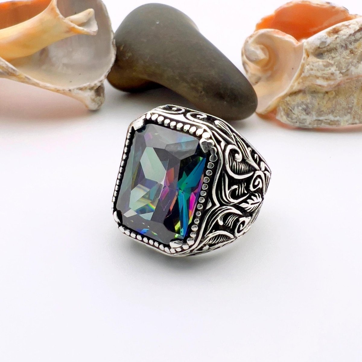 Mystic Topaz Stone Men's Ring - TryAladdin