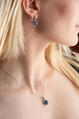 Nereze | Blue Stone Earrings and Necklace Set - TryAladdin