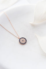 Nereze | Rose Minimal Nazar Evil Eye Necklace - TryAladdin