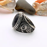 Onyx Men's Silver Ring - TryAladdin