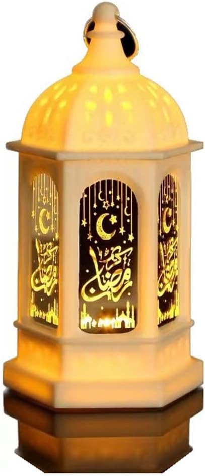 Oval Ramadan Decorative Lantern with Ceiling Shades (White) - TryAladdin