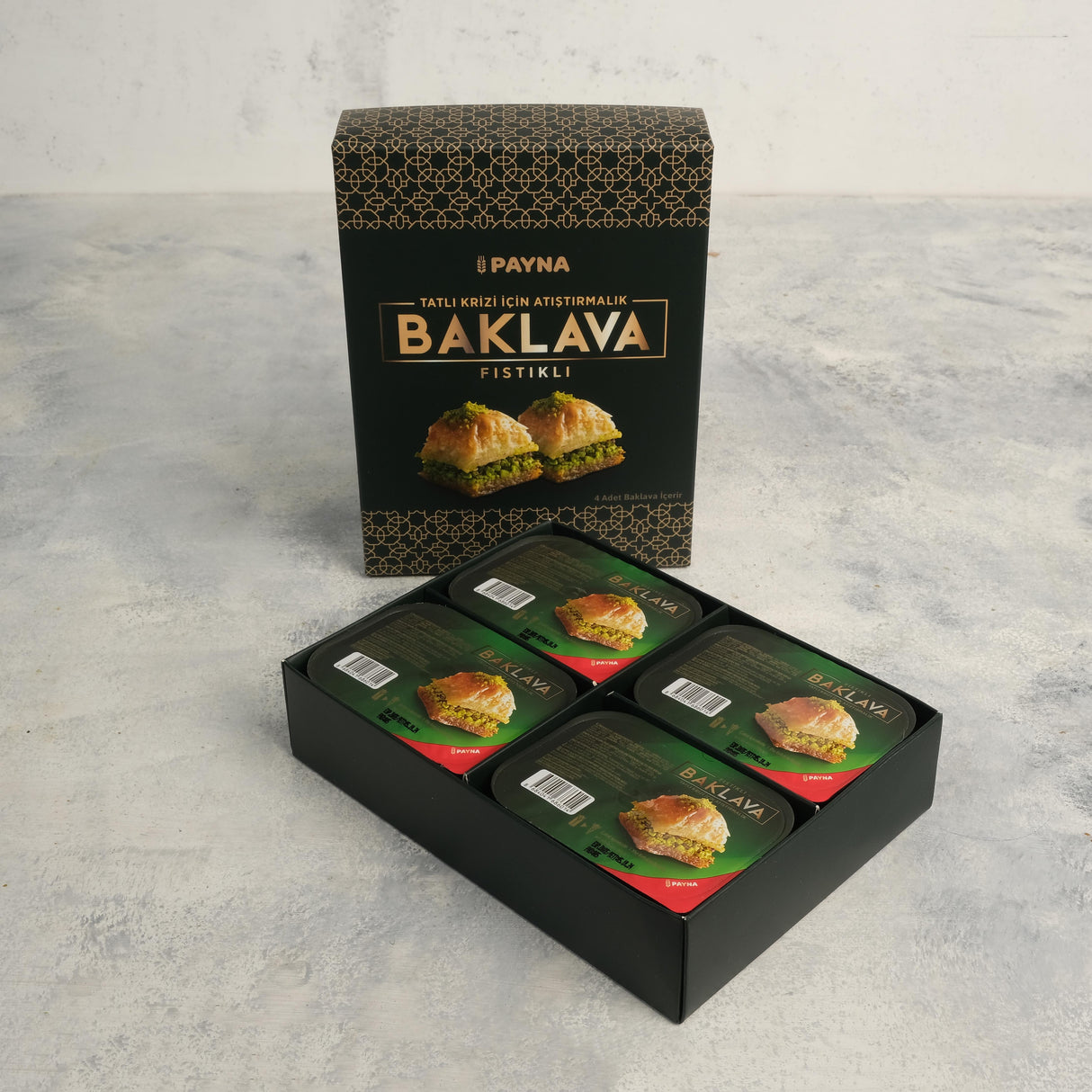 Payna | Pistacho Baklava Box - 4 Single Serve Slices (Bundle of 2 Boxes) - TryAladdin