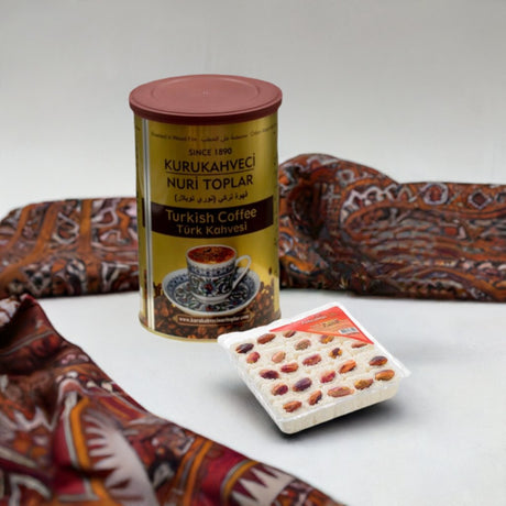 Pistachio Turkish Delight (200g) & Nuri Toplar Turkish Coffee (250g) Bundle - TryAladdin