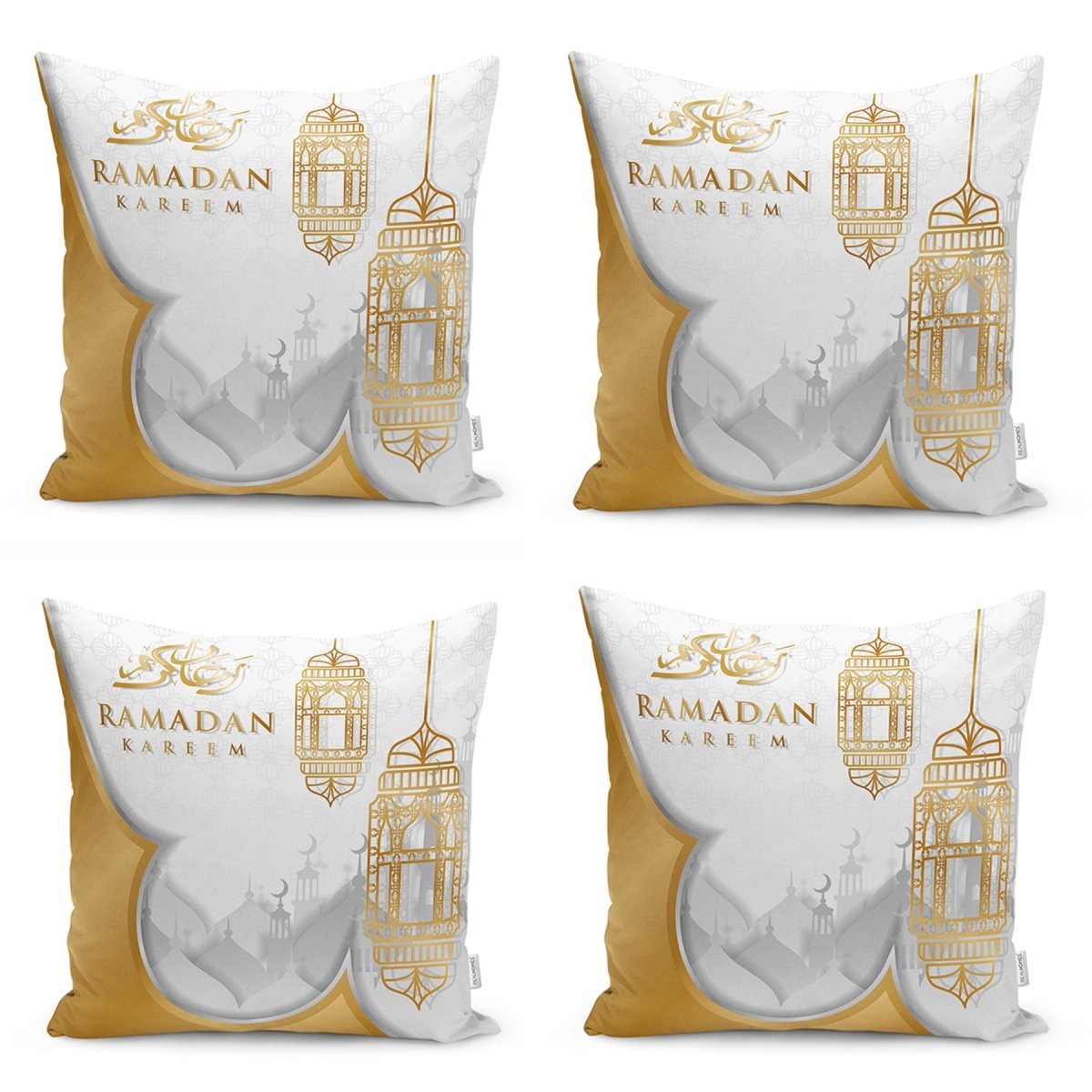 Ramadan Kareem Arabic Lantern Digital Printed Runner and Cushion Pillow Cover Set - TryAladdin