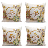 Real Homes | Eid Mubarak Arabic Motif Digital Printed Runner & Cushion Cover Set - TryAladdin