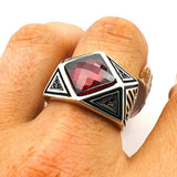 Red Ruby Stone Men's Ring - TryAladdin