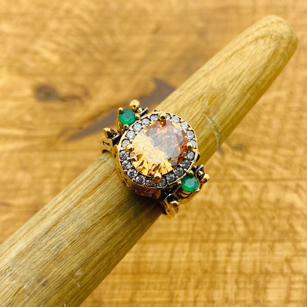 Reversible Ring, Citrine - Zircon Stone - TryAladdin