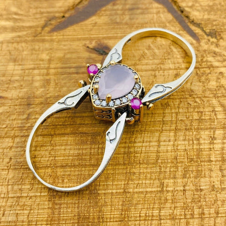 Reversible Turquoise - Pink Quartz Ring - TryAladdin