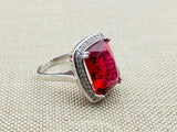 Ruby Stone Ladies Silver Ring - TryAladdin