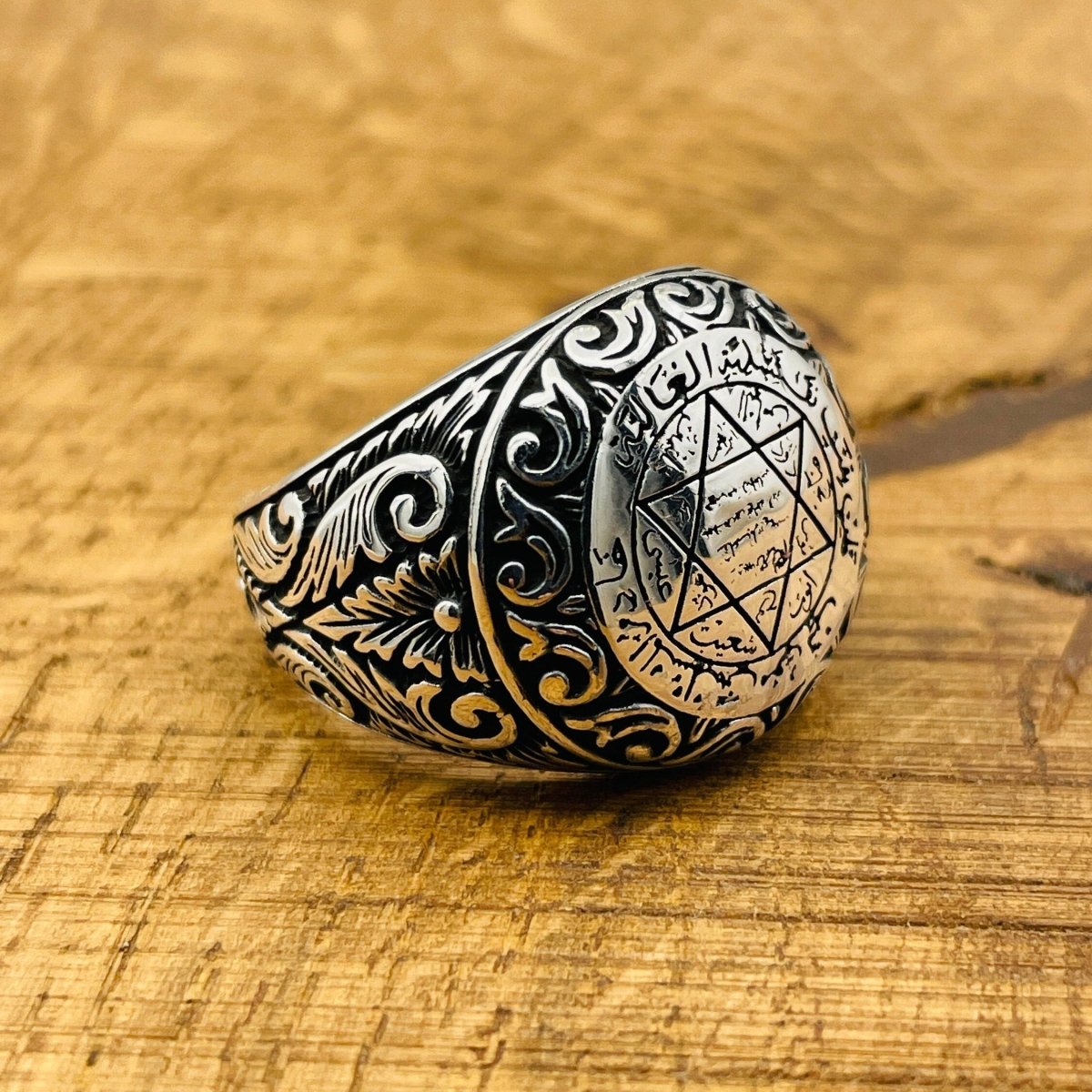 Seal Of Solomon Silver Men's Ring - TryAladdin