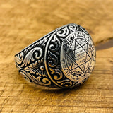 Seal Of Solomon Silver Men's Ring - TryAladdin