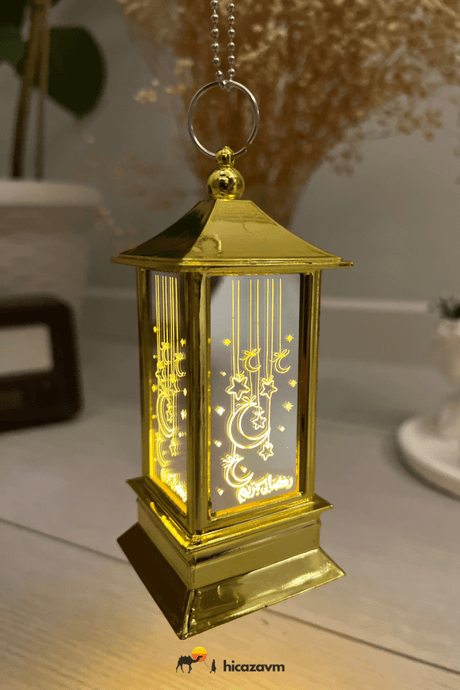 Square Gold Ramadan Decorative Lantern - TryAladdin