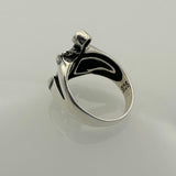 Stylish Men's Anchor Silver Ring - TryAladdin