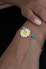 Taki | Personalized Nazar Evil Eye Daisy Bracelet - TryAladdin