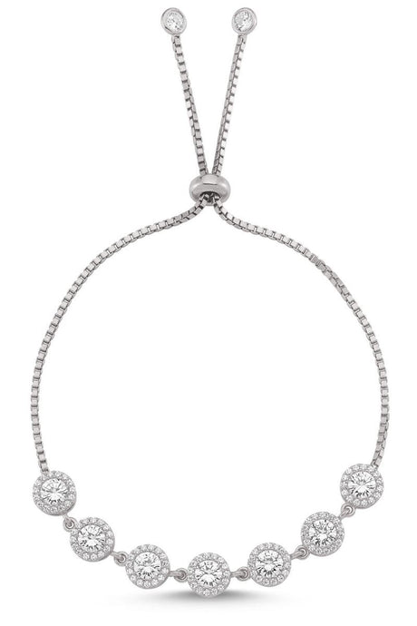 Taki | Silver Bracelet with Imitation Diamond Stones - TryAladdin