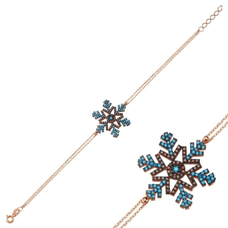 Taki | Silver Bracelet with Snowflake Stone 5 Colors - TryAladdin
