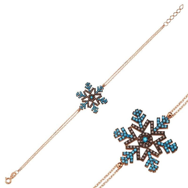Taki | Silver Bracelet with Snowflake Stone 5 Colors - TryAladdin