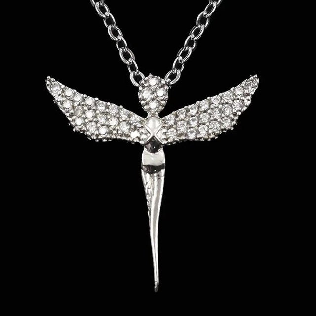 Taki | Silver Plated Zircon Stone Fairy Model Angel Necklace - TryAladdin