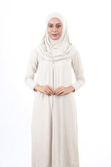 Teenage Size 12 - 15 Years Old White One Piece Women's Prayer Dress with Headscarf - TryAladdin