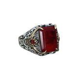 Tesbihevim | Silver Ring for Men with Chain Series Zircon Stone - TryAladdin