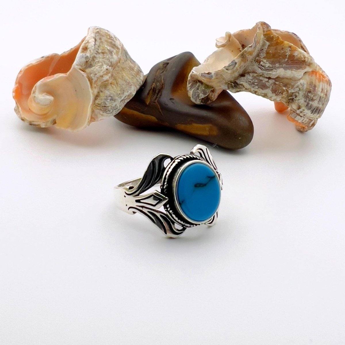 Turquoise Men's Handmade Silver Ring - TryAladdin