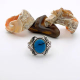 Unisex Blue Turquoise Stone Ring - TryAladdin