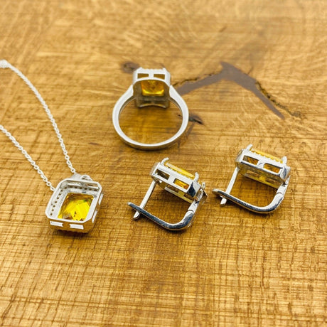 Women's Citrine Stone Jewelry Set - TryAladdin