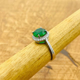 Women's Emerald Silver Ring - TryAladdin