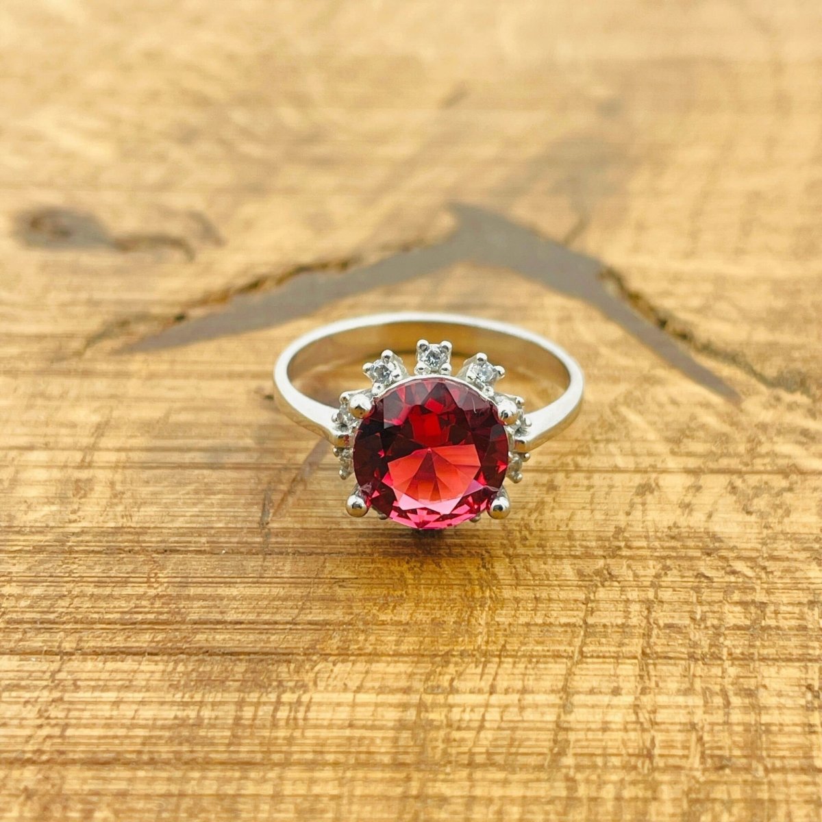 Women's Ruby Silver Ring - TryAladdin