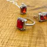 Women's Ruby Stone Jewelry Set - TryAladdin